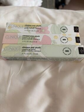 Clinique Pop Plush Creamy Lip Gloss Trio - Pastel Floral Packaging